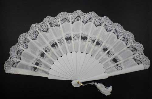 Wood and Silk Lace Fan For Bride. Ref.1434